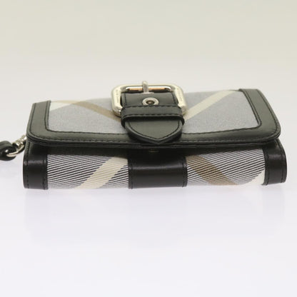 Burberry Nova Check Wallet Nylon Gray Black Auth bs12103