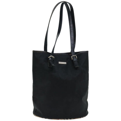 BurberrySs Nova Check Blue Label Shoulder Bag Nylon Beige Black Auth bs12222