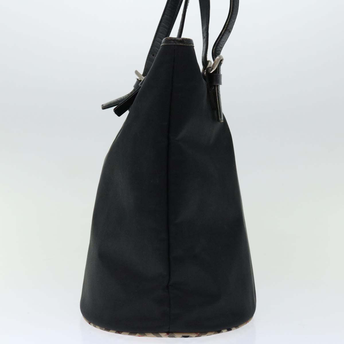 BurberrySs Nova Check Blue Label Shoulder Bag Nylon Beige Black Auth bs12222