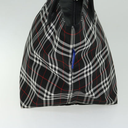 BurberrySs Nova Check Blue Label Tote Bag Nylon Black Auth bs12380