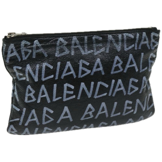 Balenciaga Clutch Bag Leather Black 535532 Auth bs12428
