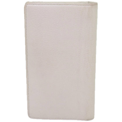 CHANEL Wallet Leather White CC Auth bs12464