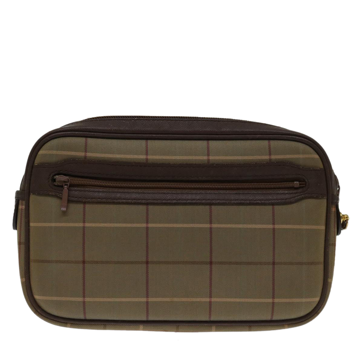 BurberrySs Nova Check Clutch Bag Canvas Beige Auth bs12786