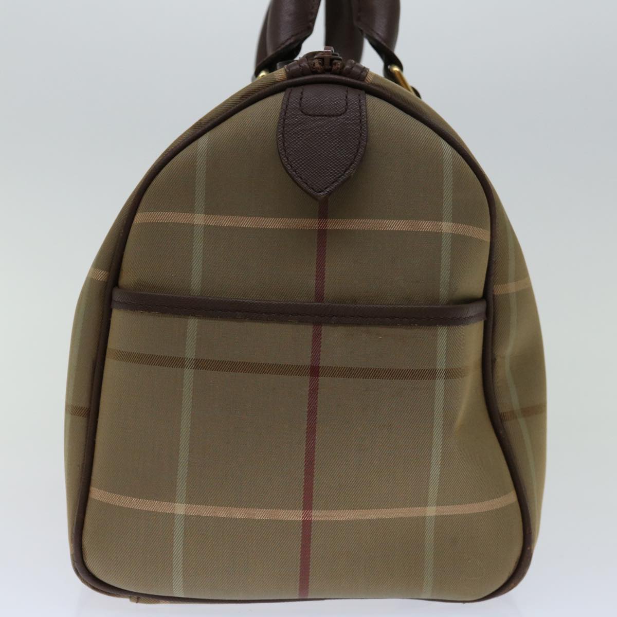 BurberrySs Nova Check Hand Bag Canvas Beige Auth bs12789