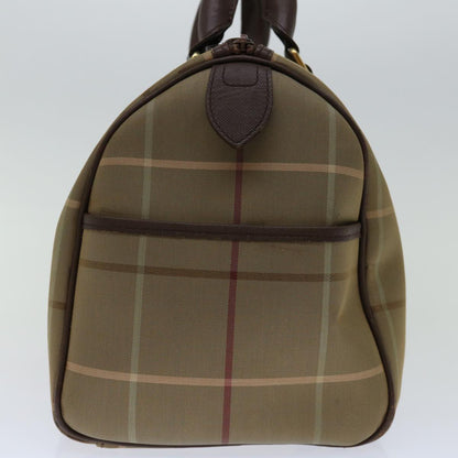 BurberrySs Nova Check Hand Bag Canvas Beige Auth bs12789