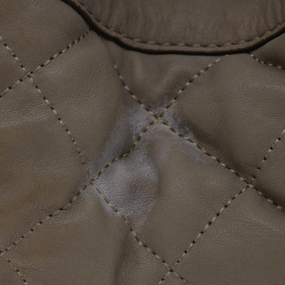 Burberry Hand Bag Leather Beige Auth bs12800