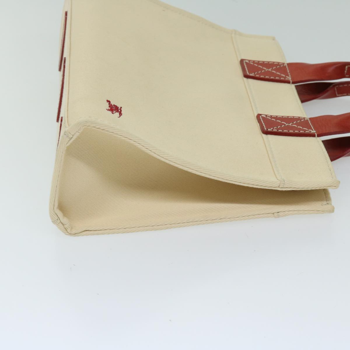 Burberry Blue Label Hand Bag Canvas Beige Auth bs12954