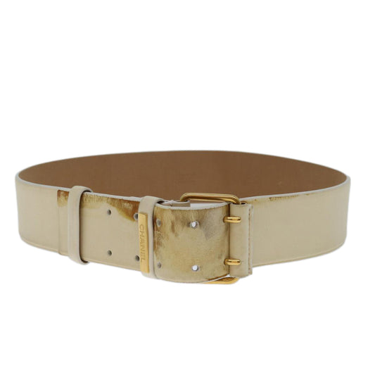 Chanel Belt Lamb Skin ." Beige CC Auth bs