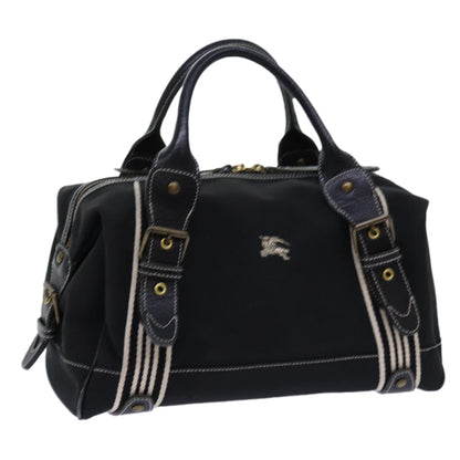 Burberry Hand Bag Canvas Black Auth bs13113