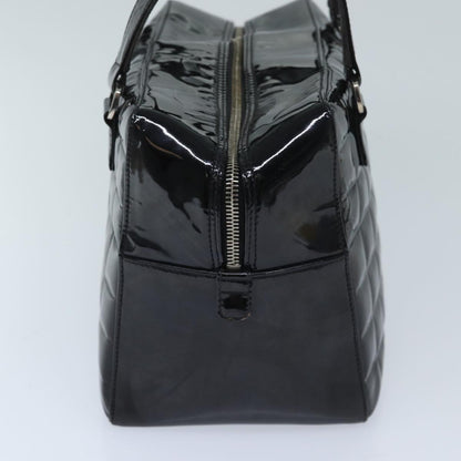 Chanel COCO Mark Choco Bar Hand Bag Patent leather Black CC Auth bs