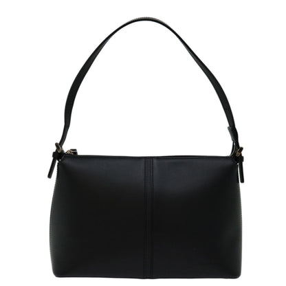BURBERRY Shoulder Bag Leather Black Auth bs13326