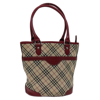Burberry Nova Check Shoulder Bag Canvas Beige Auth bs13392