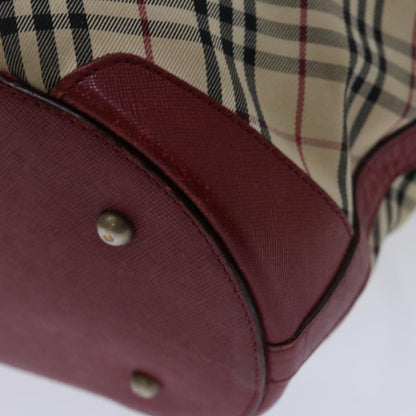 Burberry Nova Check Shoulder Bag Canvas Beige Auth bs13392