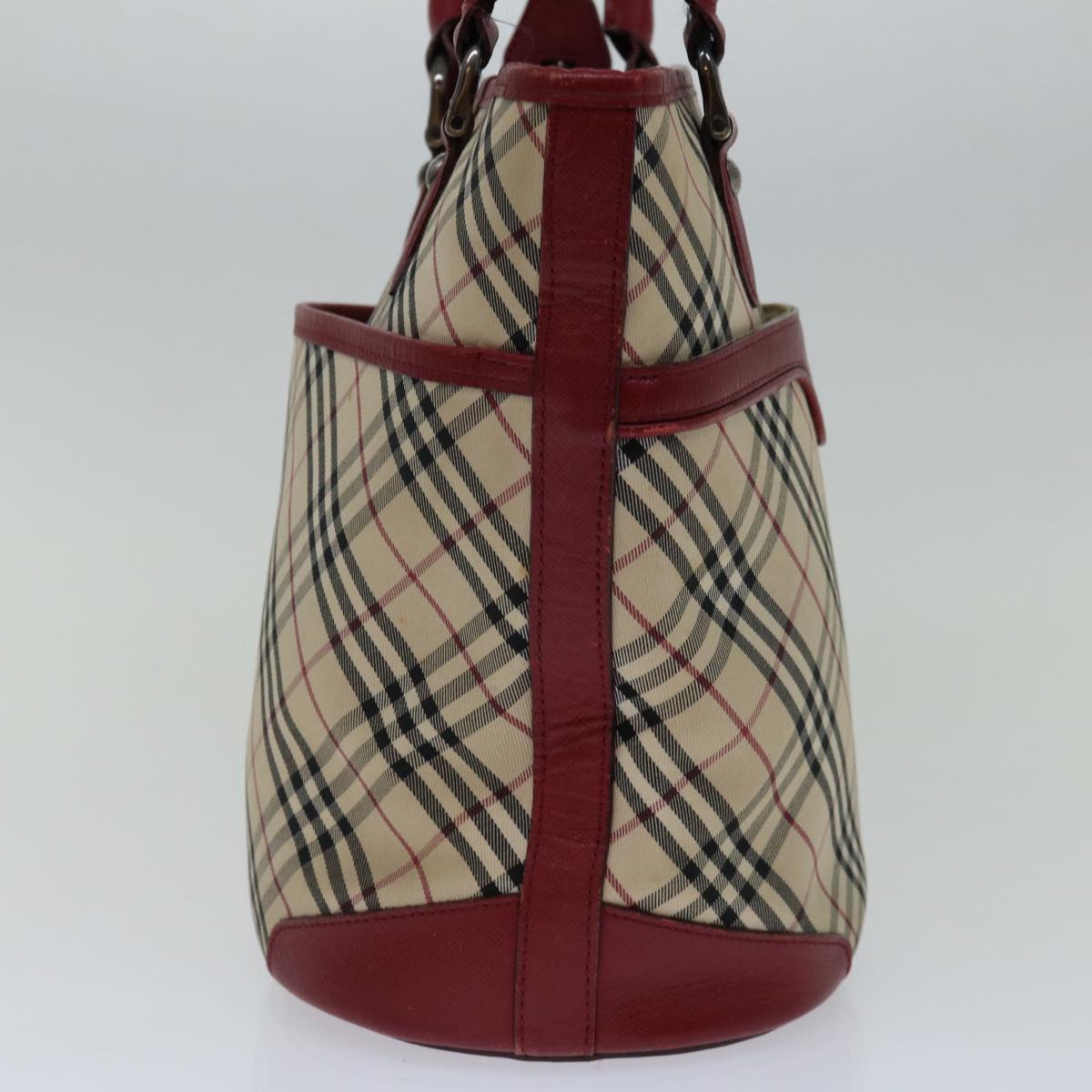 Burberry Nova Check Shoulder Bag Canvas Beige Auth bs13392