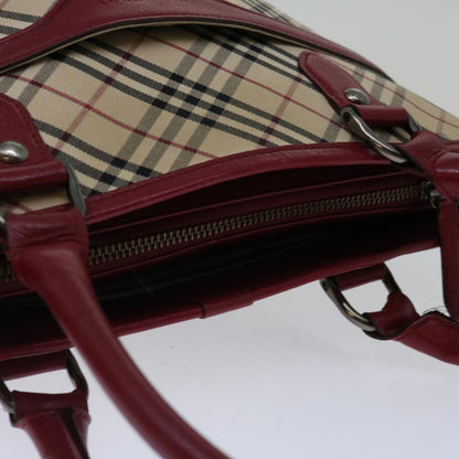 Burberry Nova Check Shoulder Bag Canvas Beige Auth bs13392