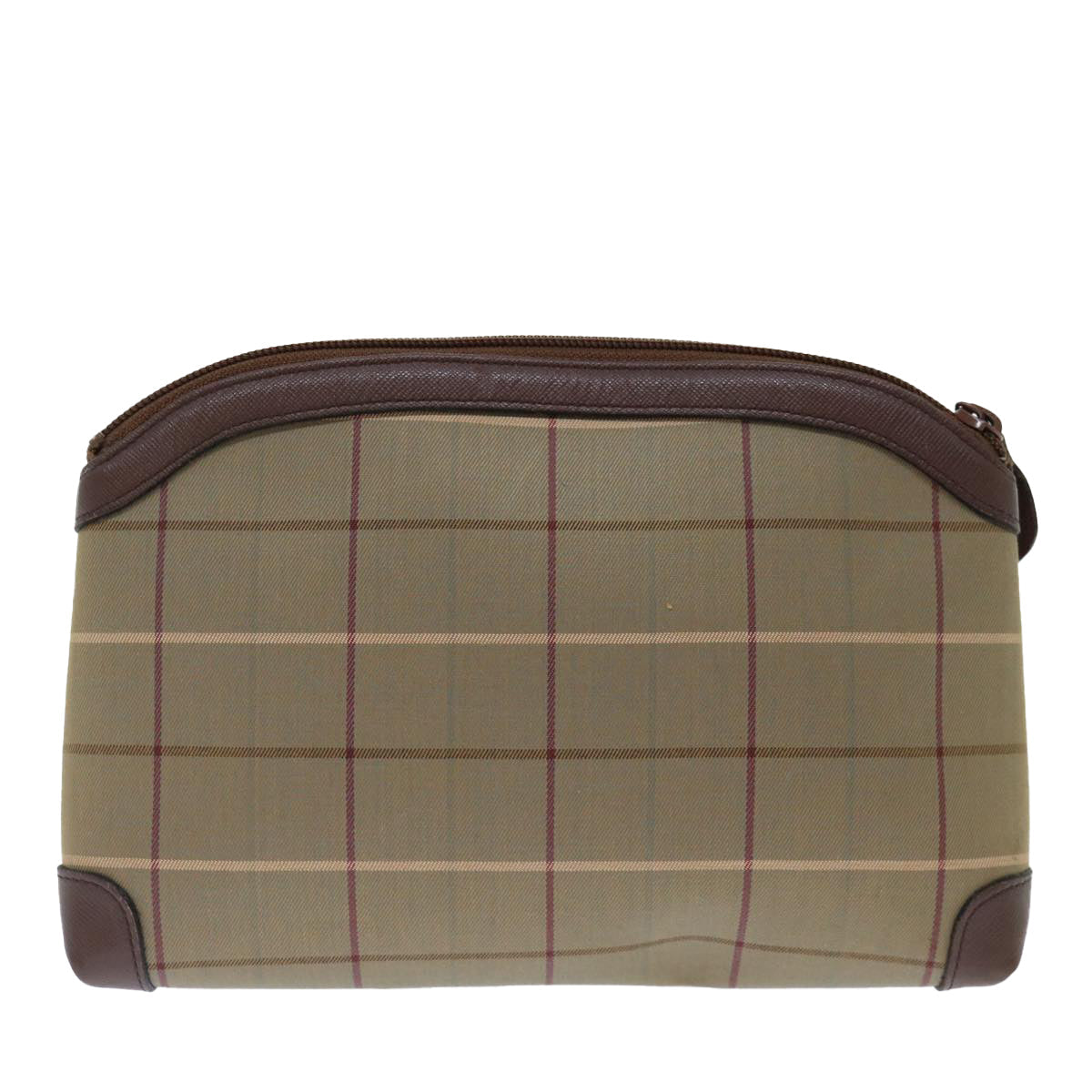 BurberrySs Nova Check Clutch Bag Canvas Brown Auth bs13397