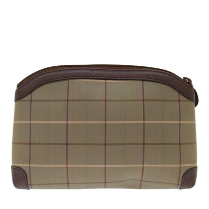 BurberrySs Nova Check Clutch Bag Canvas Brown Auth bs13397