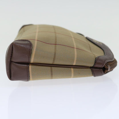 BurberrySs Nova Check Clutch Bag Canvas Brown Auth bs13397