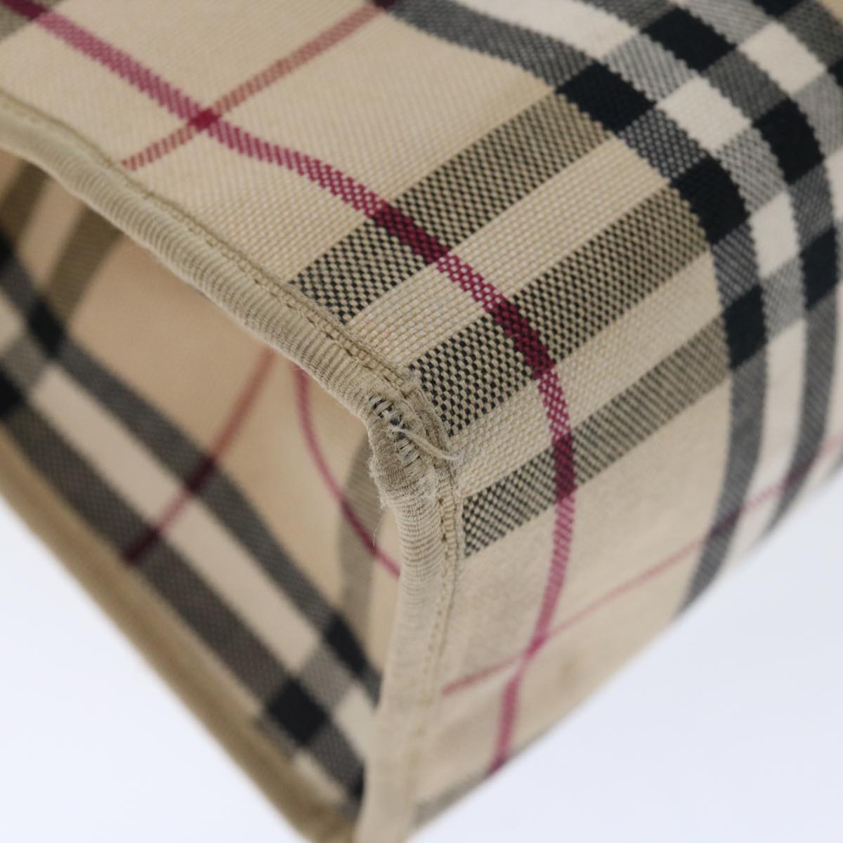 Burberry Nova Check Hand Bag Canvas Beige Auth bs13432