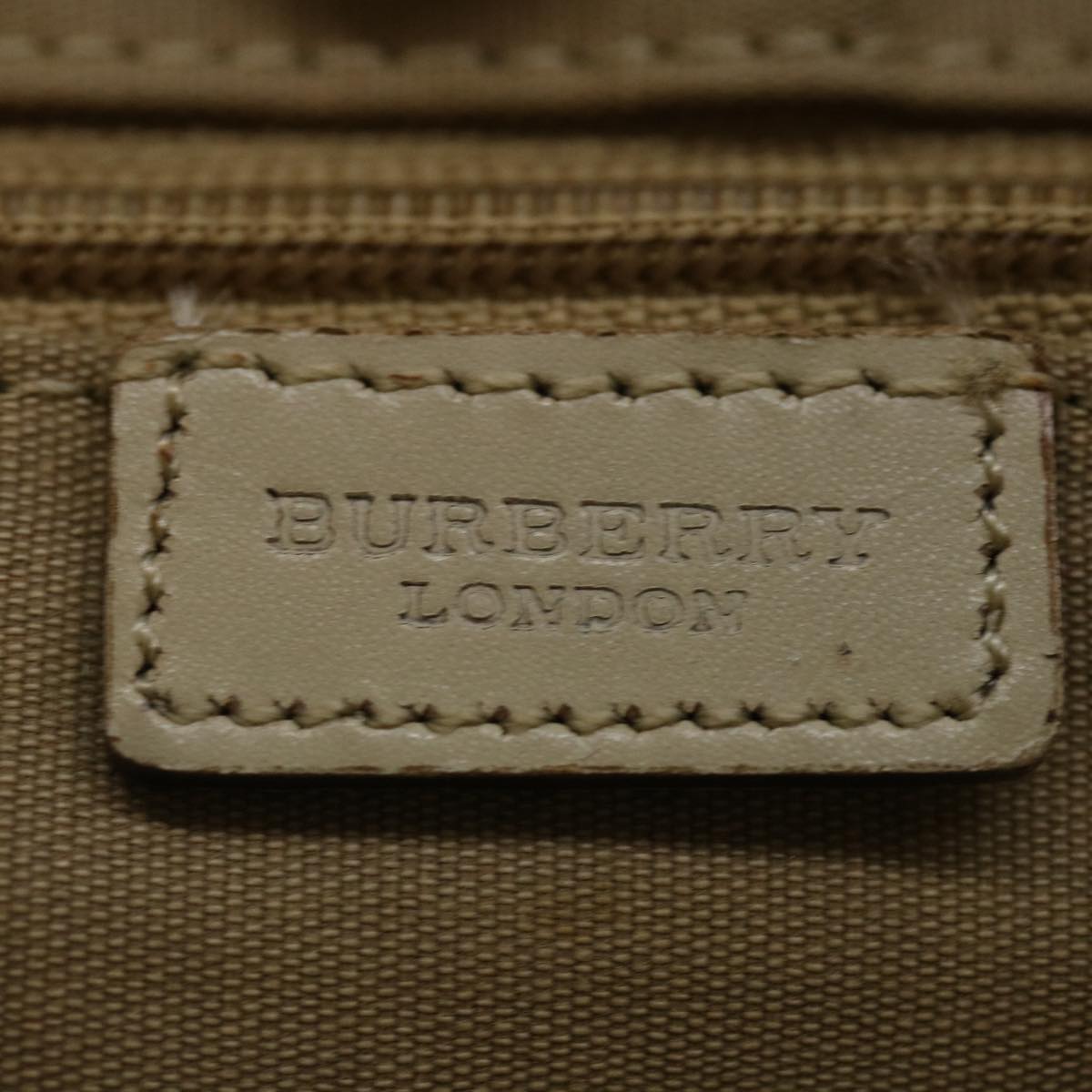 Burberry Nova Check Hand Bag Canvas Beige Auth bs13432