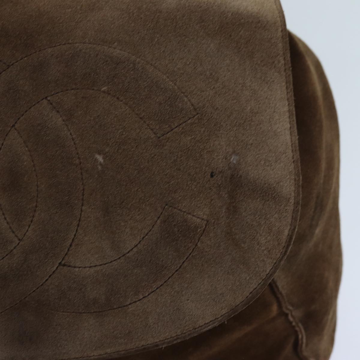 Chanel COCO Mark Backpack Suede Brown CC Auth bs