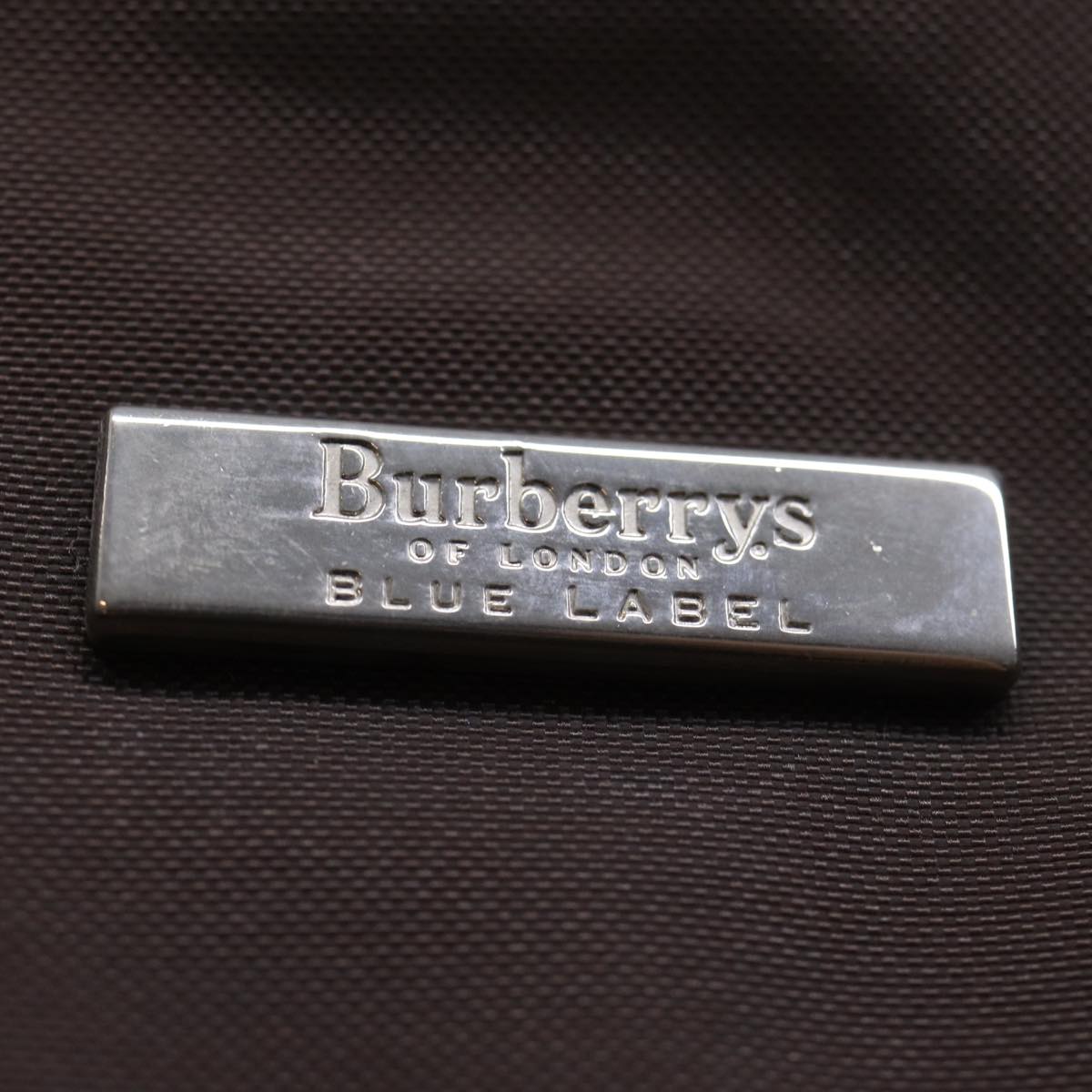 BURBERRYSs Nova Check Blue Label Shoulder Bag Nylon Brown Beige Auth bs13690