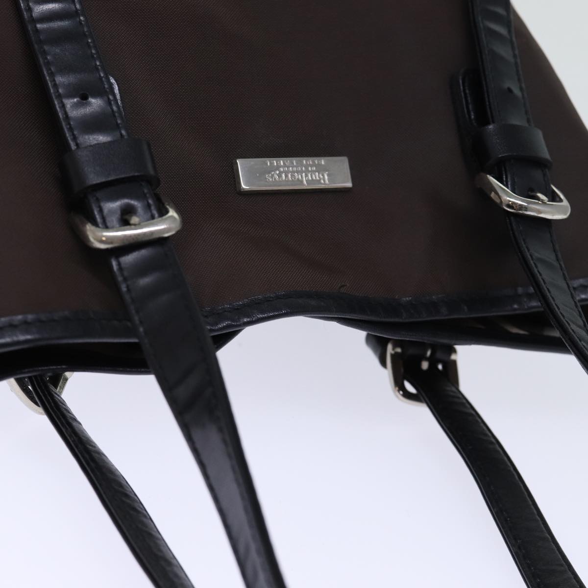 BURBERRYSs Nova Check Blue Label Shoulder Bag Nylon Brown Beige Auth bs13690