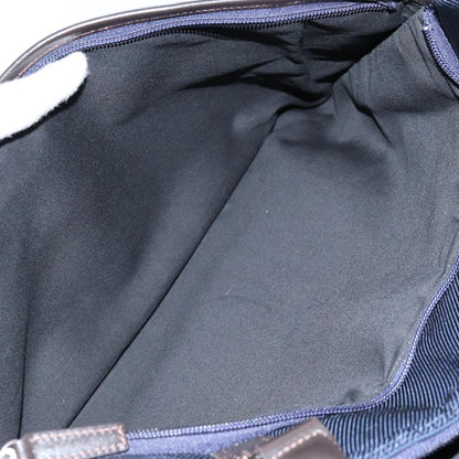 BURBERRY Blue Label Hand Bag Nylon 2way Navy Brown Auth bs13720