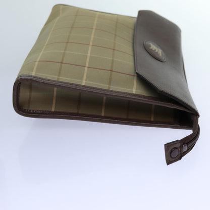 BurberrySs Nova Check Clutch Bag Canvas Beige Brown Auth bs13777