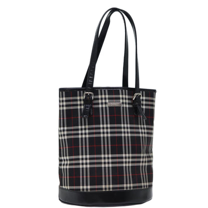 BurberrySs Nova Check Blue Label Shoulder Bag Canvas Black Auth bs13816