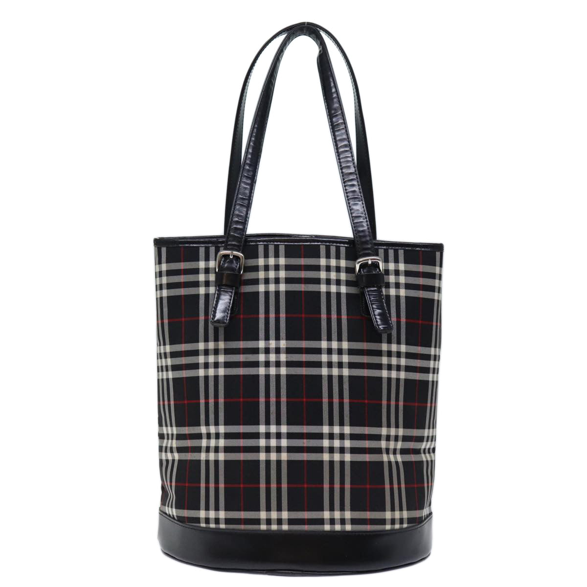 BurberrySs Nova Check Blue Label Shoulder Bag Canvas Black Auth bs13816