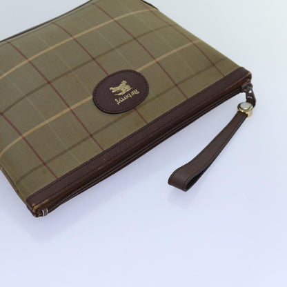 BURBERRYSs Nova Check Clutch Bag Canvas Brown Auth bs13864