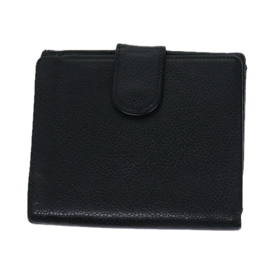 CHANEL Wallet Caviar Skin Black CC Auth bs13883