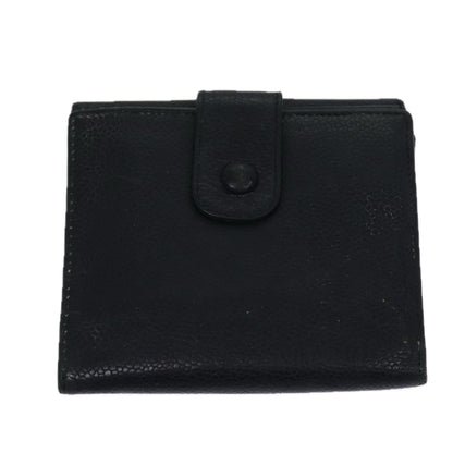 CHANEL Wallet Caviar Skin Black CC Auth bs13886
