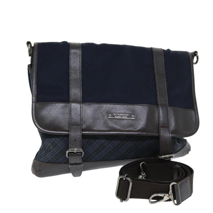 Burberry Black label Shoulder Bag Canvas Navy Auth bs13922