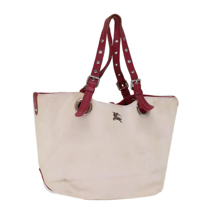 Burberry Blue Label Tote Bag Canvas Beige Auth bs14156