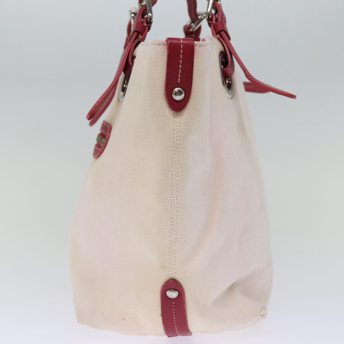 Burberry Blue Label Tote Bag Canvas Beige Auth bs14156