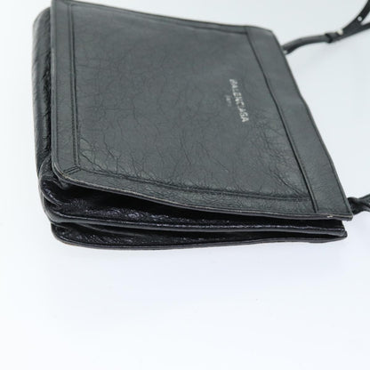 Balenciaga Navy Pochette Shoulder Bag Leather Black 339937 Auth bs14200