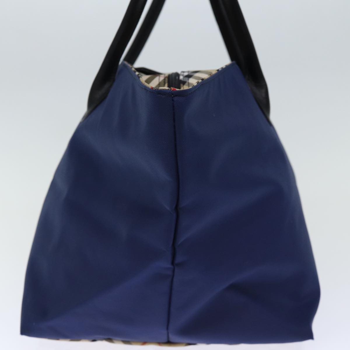 BurberrySs Nova Check Blue Label Tote Bag Nylon Navy Auth bs14253