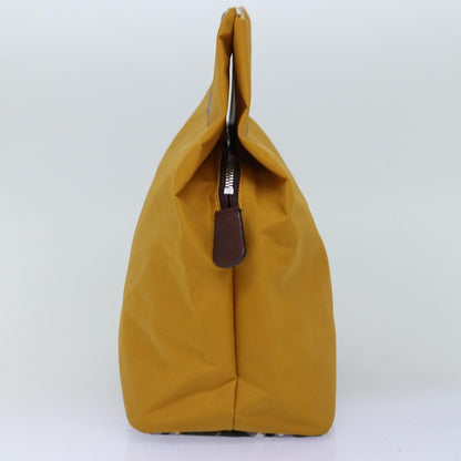 BurberrySs Nova Check Blue Label Hand Bag Nylon Yellow Auth bs14254