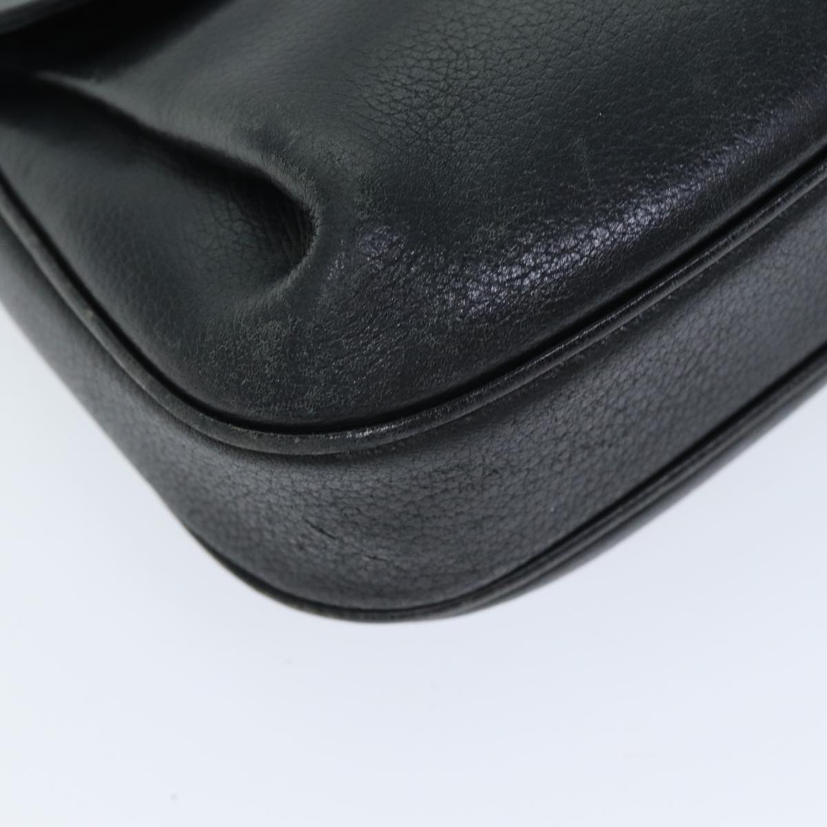 BURBERRYSs Shoulder Bag Leather Black Auth bs14276