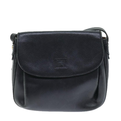 BURBERRYSs Shoulder Bag Leather Black Auth bs14276