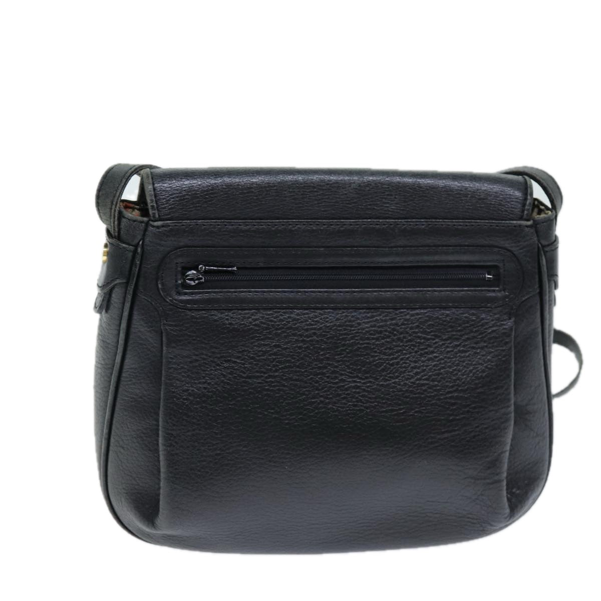 BURBERRYSs Shoulder Bag Leather Black Auth bs14276