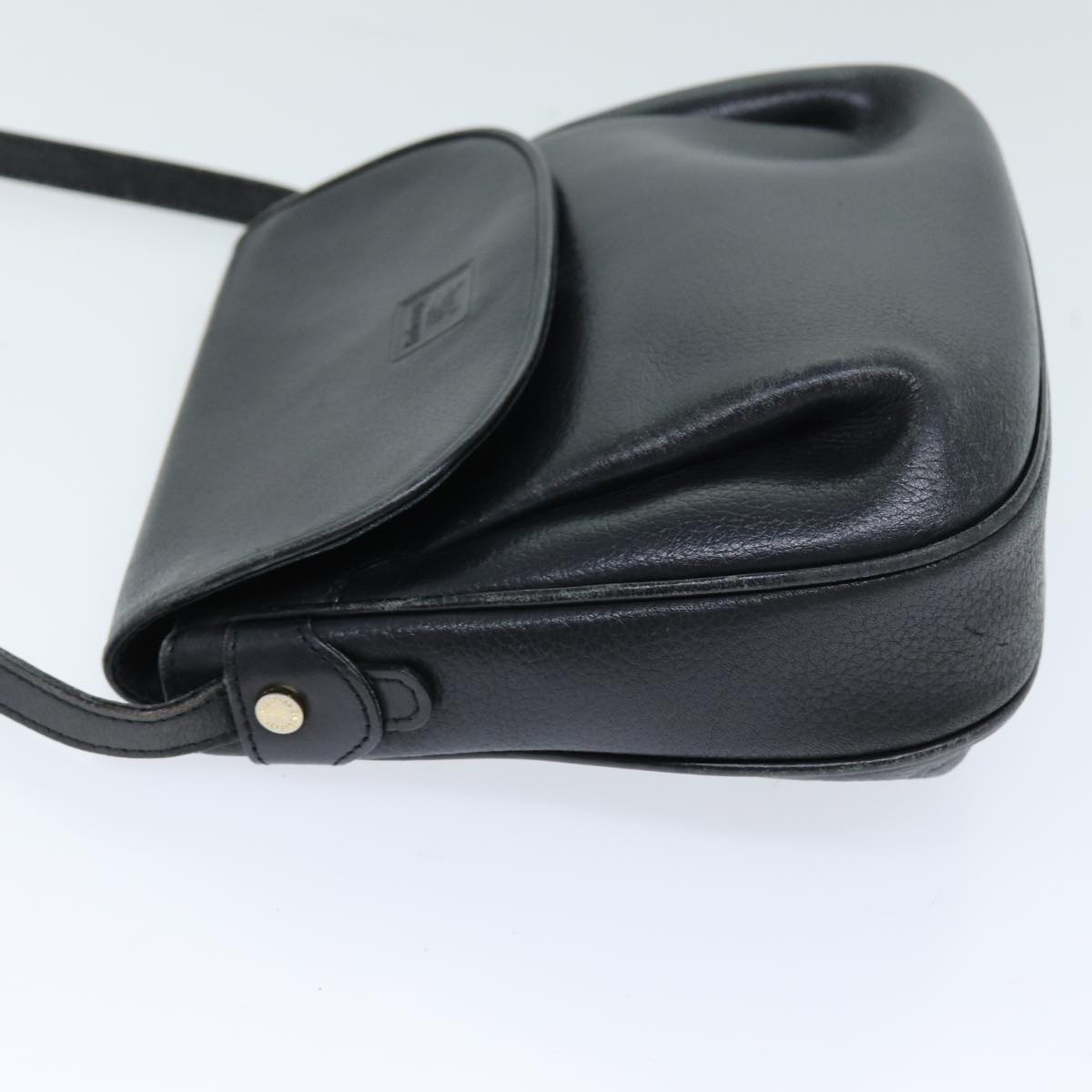 BURBERRYSs Shoulder Bag Leather Black Auth bs14276