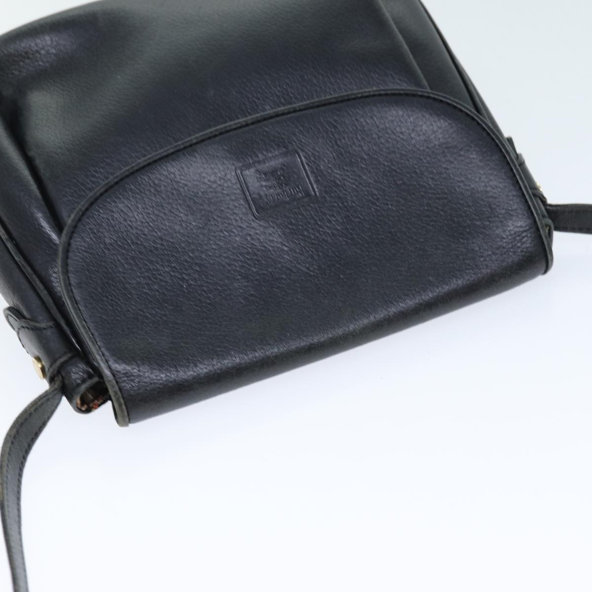 BURBERRYSs Shoulder Bag Leather Black Auth bs14276