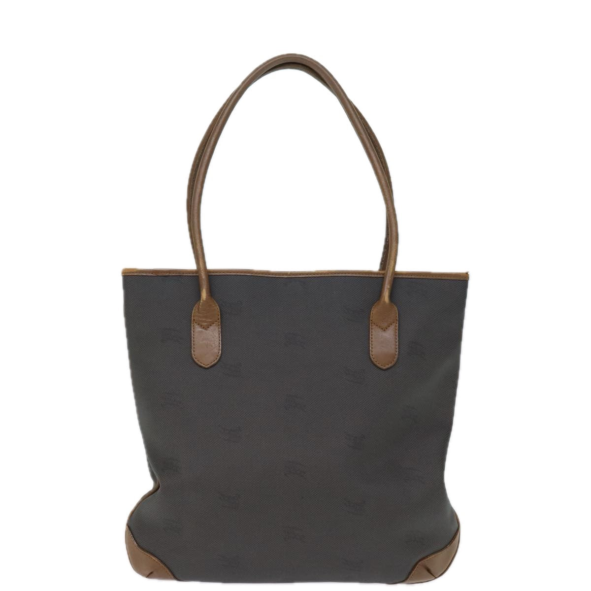 BURBERRYSs Tote Bag PVC Leather Gray Auth bs14278