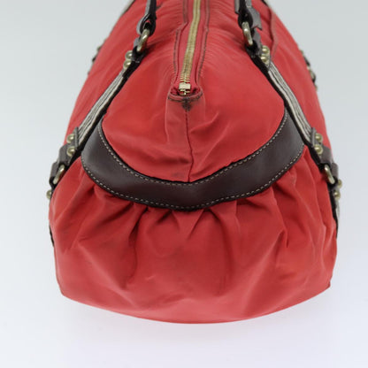 Burberry Blue Label Hand Bag Nylon Orange Auth bs14346
