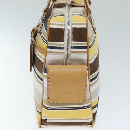 Burberry Blue Label Hand Bag Canvas Beige Auth bs14368
