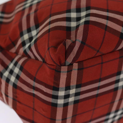 BURBERRY Nova Check Hand Bag Nylon Red Auth bs14384