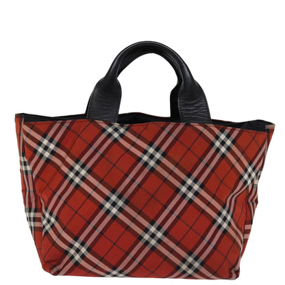 BURBERRY Nova Check Hand Bag Nylon Red Auth bs14384